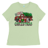Matcha merry christmas  truck Ladies Tee - CowhideDigitalArt