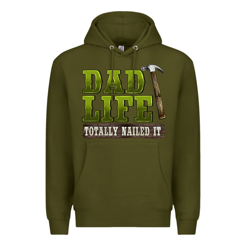 Dad Lıfe Totally Naıled It Premium Hoodie by BarkalooDesign | Teevron