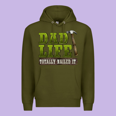 Dad Lıfe Totally Naıled It Premium Hoodie Designed By Barkaloodesign