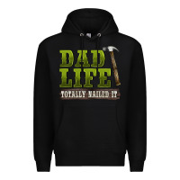 Black dad lıfe totally naıled it Premium Hoodie - BarkalooDesign