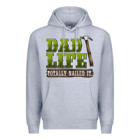 Heather Grey dad lıfe totally naıled it Premium Hoodie - BarkalooDesign