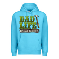 Ocean Blue dad lıfe totally naıled it Premium Hoodie - BarkalooDesign