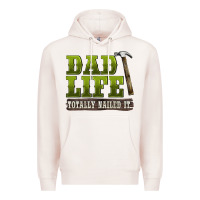 Pale Pink dad lıfe totally naıled it Premium Hoodie - BarkalooDesign