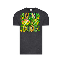 Vintage Black Lucky Dude Vintage Tee - CowhideDigitalArt