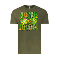 Vintage Olive Lucky Dude Vintage Tee - CowhideDigitalArt