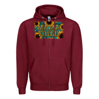 Burgundy Sunflower Serappe Turquoise Gemstone Mama Tried Zipper Hoodie - Jasminsmagicworld