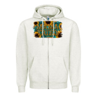Oatmeal Heather Sunflower Serappe Turquoise Gemstone Mama Tried Zipper Hoodie - Jasminsmagicworld