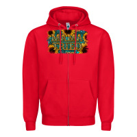 Red Sunflower Serappe Turquoise Gemstone Mama Tried Zipper Hoodie - Jasminsmagicworld