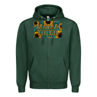 Sports Green Sunflower Serappe Turquoise Gemstone Mama Tried Zipper Hoodie - Jasminsmagicworld