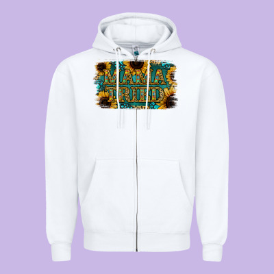 Sunflower Serappe Turquoise Gemstone Mama Tried Zipper Hoodie Designed By Jasminsmagicworld