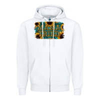 White Sunflower Serappe Turquoise Gemstone Mama Tried Zipper Hoodie - Jasminsmagicworld