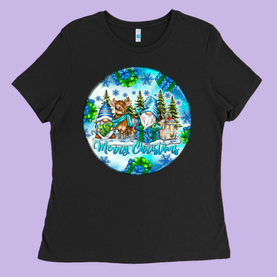 Merry Christmas Ladies Tee Designed By Cowhidedigitalart
