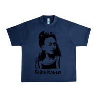 Navy frida kahlo Urban Heavy Tee - DesigneFamous