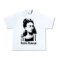 White frida kahlo Urban Heavy Tee - DesigneFamous