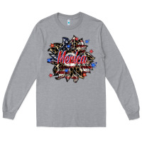 Heather Grey merica Long Sleeve Tee - SublimationCraftShop
