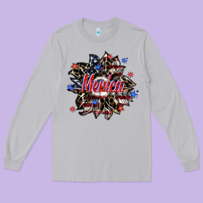 Merica Long Sleeve Tee Designed By Sublimationcraftshop