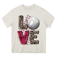 Cream love volleyball Heavy Core Tee - FaDigitalArtStudio