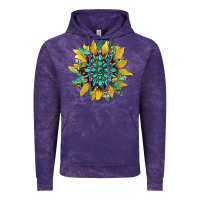 Cloud Purple sunflower with gemstone and cowhide Vintage Hoodie - Artiststas