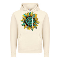 Vintage Artic sunflower with gemstone and cowhide Vintage Hoodie - Artiststas