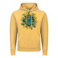Vintage Mustard sunflower with gemstone and cowhide Vintage Hoodie - Artiststas