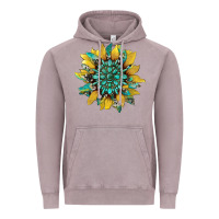 Vintage Zinc sunflower with gemstone and cowhide Vintage Hoodie - Artiststas