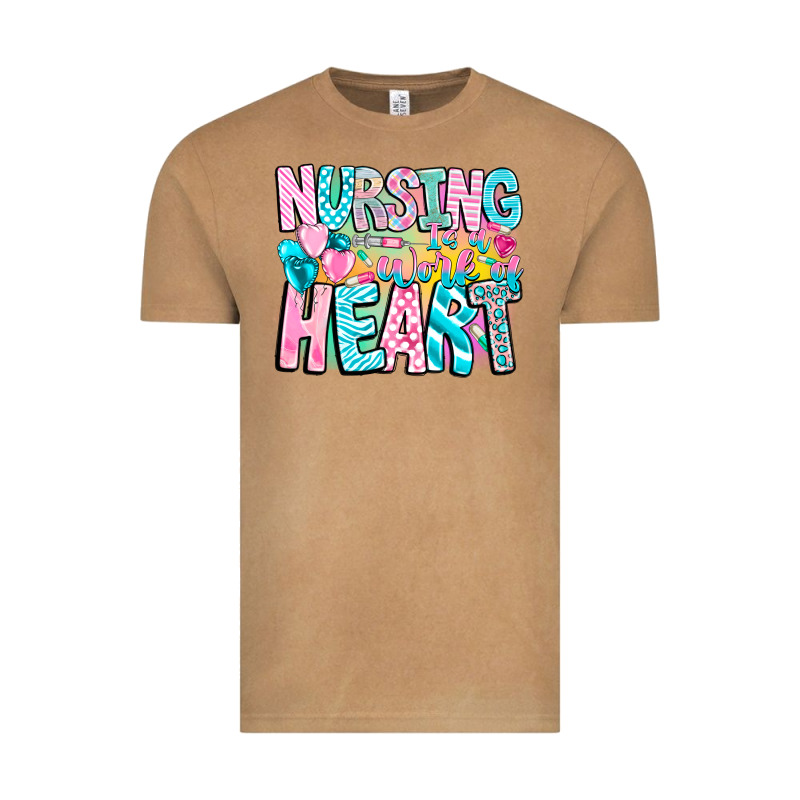 Nursing Is A Work Of Heart Vintage Tee by CowhideDigitalArt | Teevron