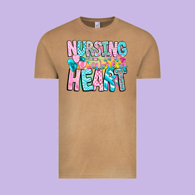 Nursing Is A Work Of Heart Vintage Tee Designed By Cowhidedigitalart