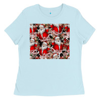 Baby Blue Merry Christmas Ladies Tee - CowhideDigitalArt