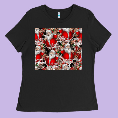 Merry Christmas Ladies Tee Designed By Cowhidedigitalart