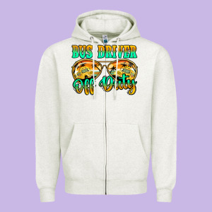 Bus Driver Off Duty Zipper Hoodie Designed By Jasminsmagicworld