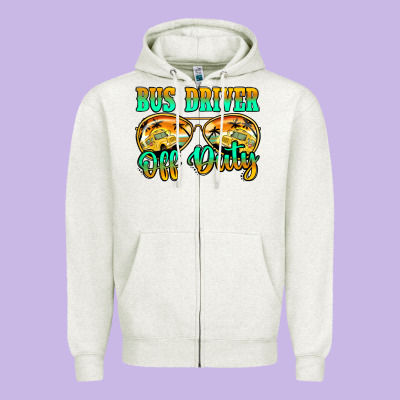 Bus Driver Off Duty Zipper Hoodie Designed By Jasminsmagicworld