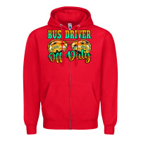 Red Bus Driver Off Duty Zipper Hoodie - Jasminsmagicworld