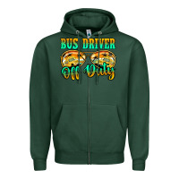 Sports Green Bus Driver Off Duty Zipper Hoodie - Jasminsmagicworld