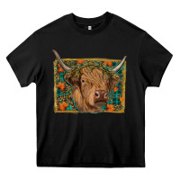 Black highland cow fall Heavy Core Tee - RanaPortraitStore
