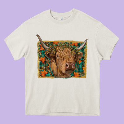 Highland Cow Fall Heavy Core Tee Designed By Ranaportraitstore