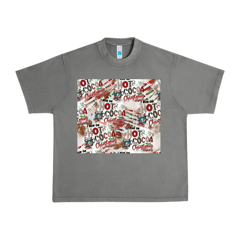 Hot Cocoa Christmas Cheer Pattern Urban Heavy Tee by CowhideDigitalArt | Teevron