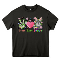 Asphalt peace love easter bunny Heavy Core Tee - FaDigitalArtStudio