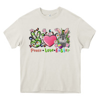 Cream peace love easter bunny Heavy Core Tee - FaDigitalArtStudio