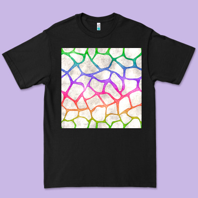 Watercolor Rainbow Giraffe Seamless Pattern Premium Tee Designed By Bundleandbundleshop