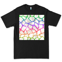 Black Watercolor Rainbow Giraffe Seamless Pattern Premium Tee - BundleAndBundleShop