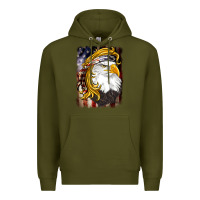 Army Green american mullet   eagle Premium Hoodie - BarkalooDesign