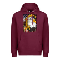 Burgundy american mullet   eagle Premium Hoodie - BarkalooDesign