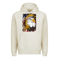 Oatmeal Heather american mullet   eagle Premium Hoodie - BarkalooDesign