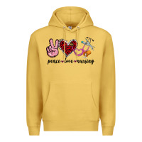 Antique Gold peace love nursing Premium Hoodie - Jasminsmagicworld