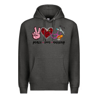Charcoal Heather peace love nursing Premium Hoodie - Jasminsmagicworld