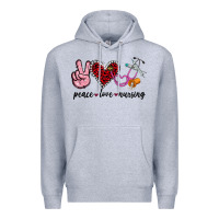 Heather Grey peace love nursing Premium Hoodie - Jasminsmagicworld