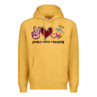 Mustard peace love nursing Premium Hoodie - Jasminsmagicworld
