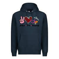 Navy peace love nursing Premium Hoodie - Jasminsmagicworld