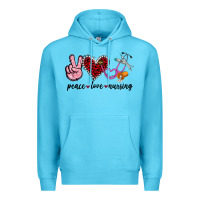 Ocean Blue peace love nursing Premium Hoodie - Jasminsmagicworld