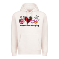 Pale Pink peace love nursing Premium Hoodie - Jasminsmagicworld